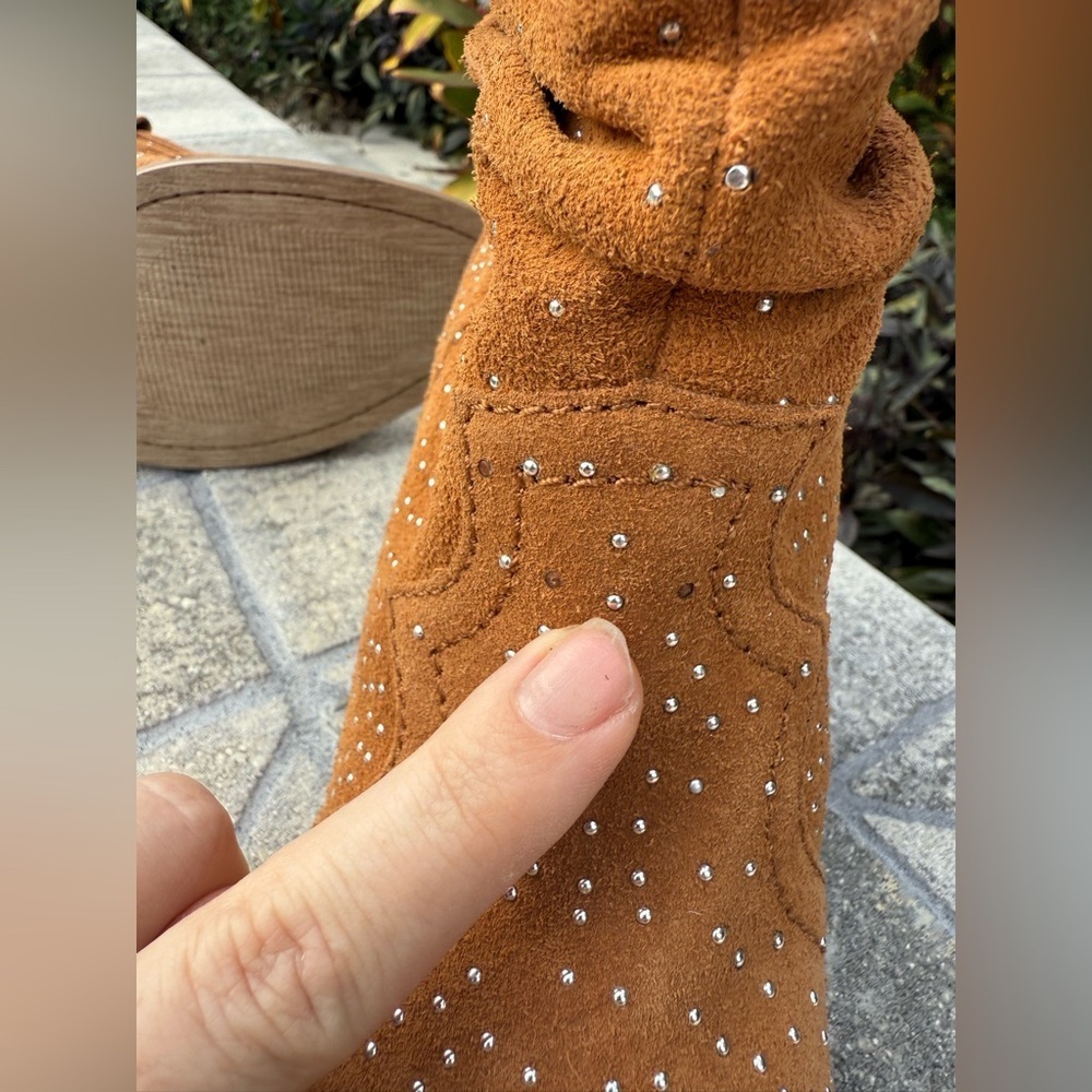 Gianni Bini Western Suede Ankle Boots with Studs Size 9M - Picture 13 of 14